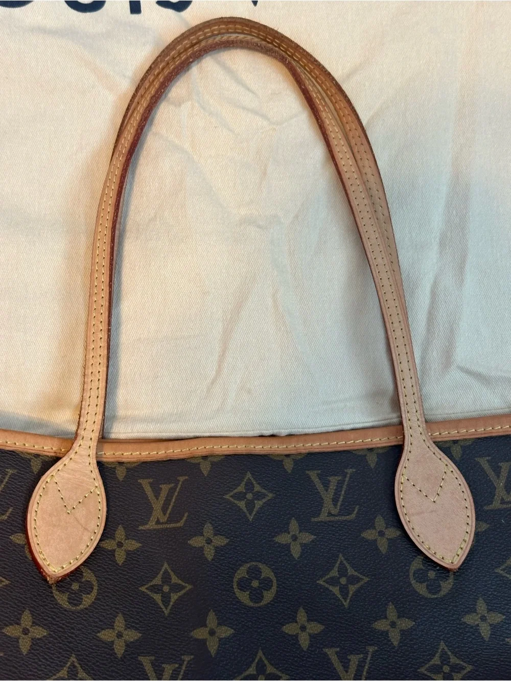 Louis Vuitton Monogram Canvas Neverfull Tote MM w/ Pouch & DustBag Beige Lining
